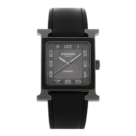 Titanium Barenia 30mm Heure H Hour Quartz Watch Noir
