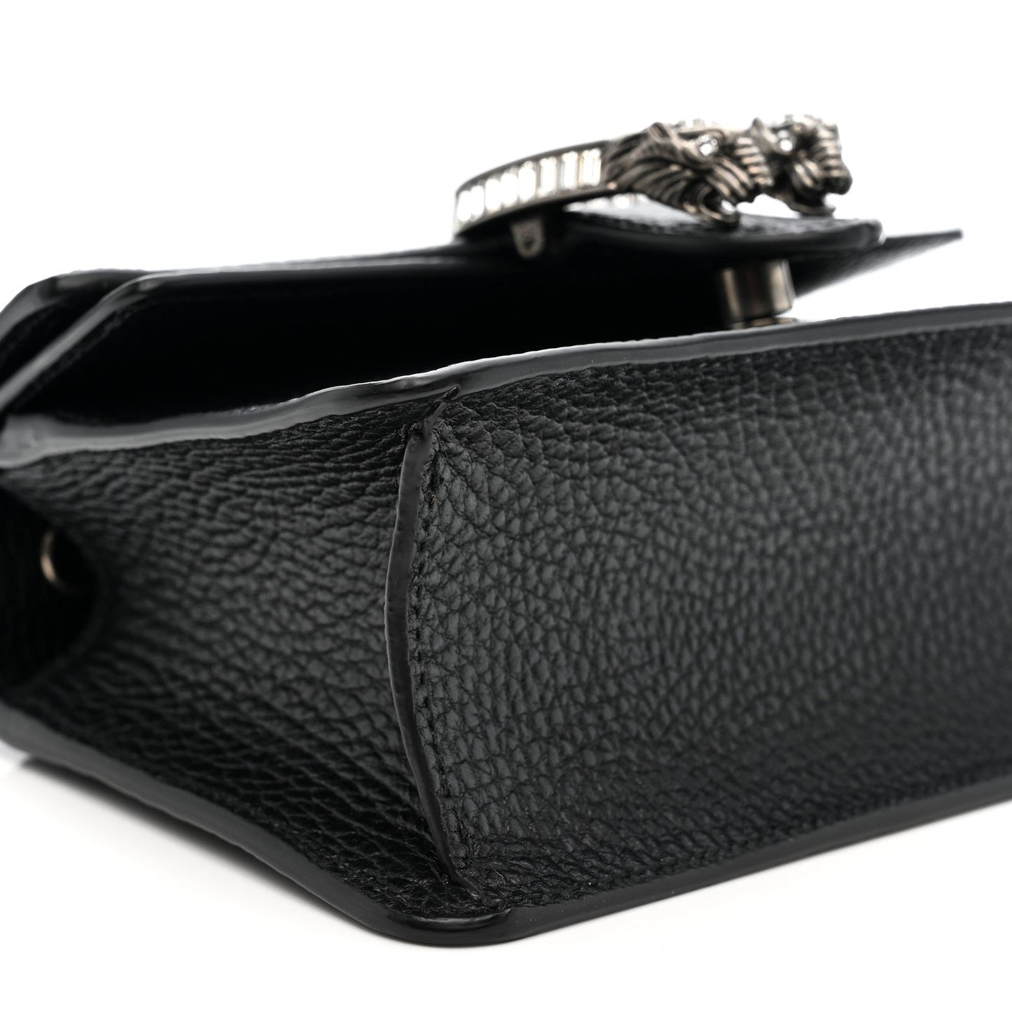 Dollar Calfskin Crystal Mini Dionysus Top Handle Bag Black Crystal
