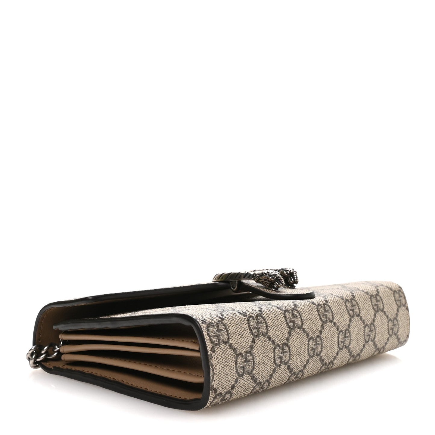 GG Supreme Monogram Mini Dionysus Chain Wallet Beige Taupe