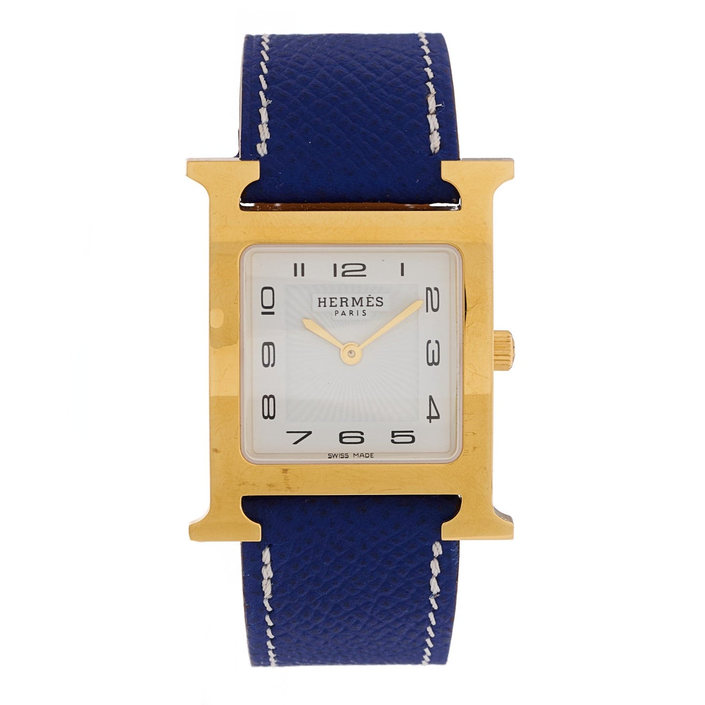 Stainless Steel Epsom 26mm Heure H Hour Quartz Watch Bleu Electrique