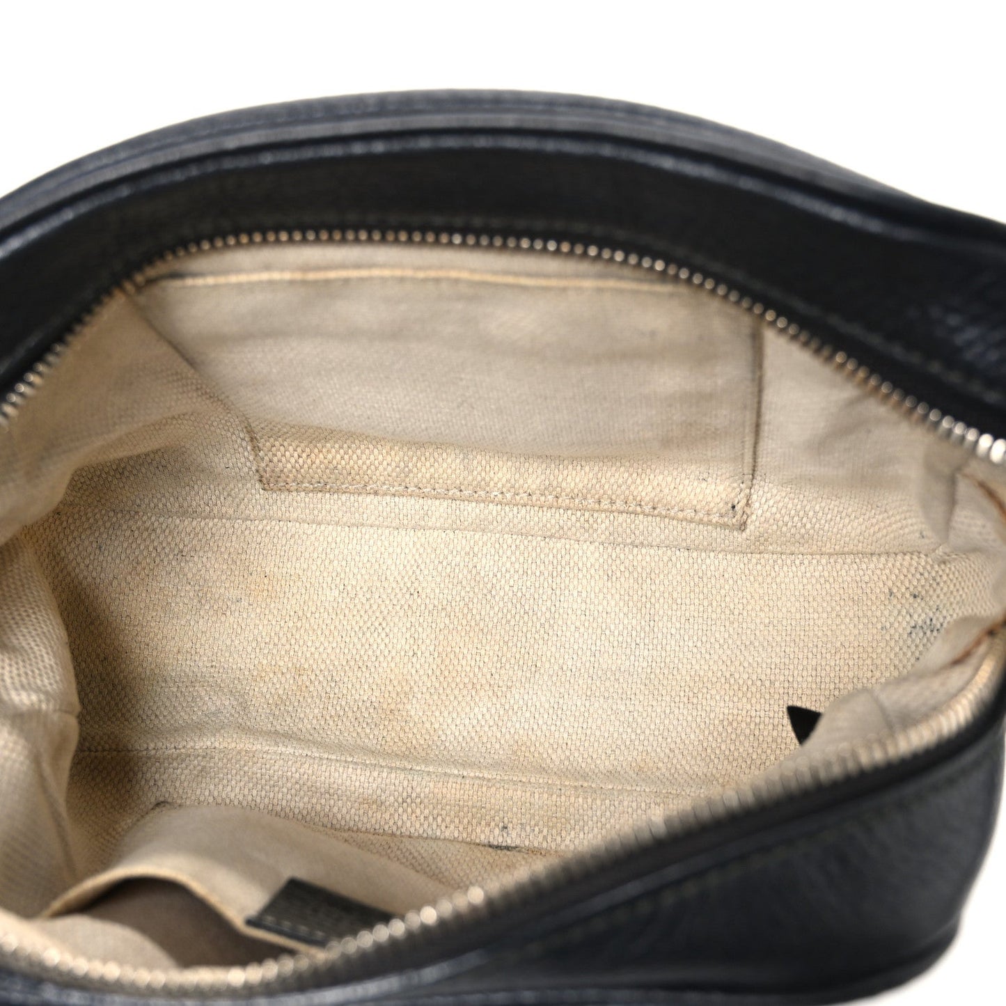 Pebbled Calfskin Small Soho Disco Bag Black