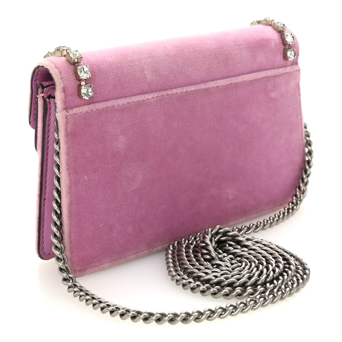 Velvet Crystal Super Mini Dionysus Shoulder Bag Malva