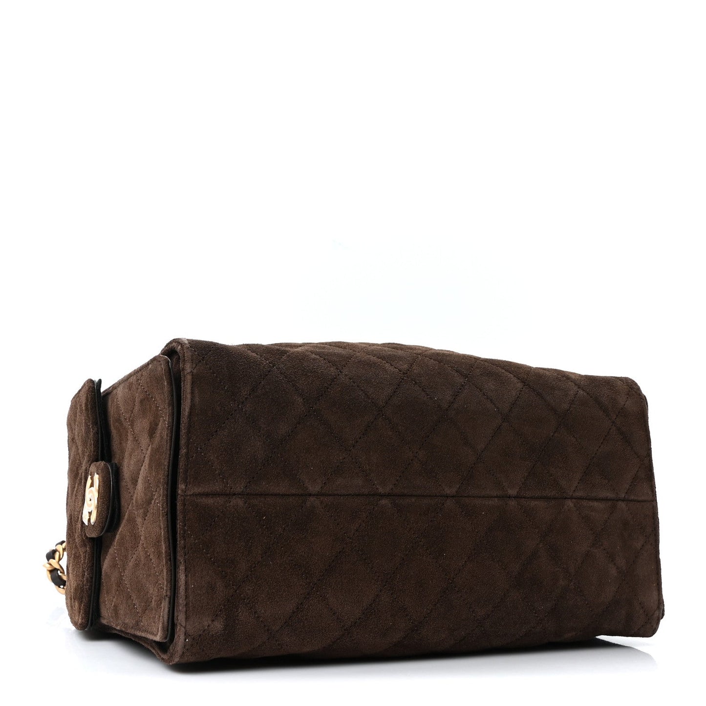 Suede Quilted Medium Chanel 25 Handbag Dark Brown