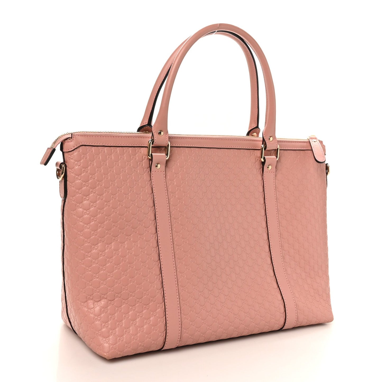 Soft Microguccissima Medium Zippered Satchel Soft Pink