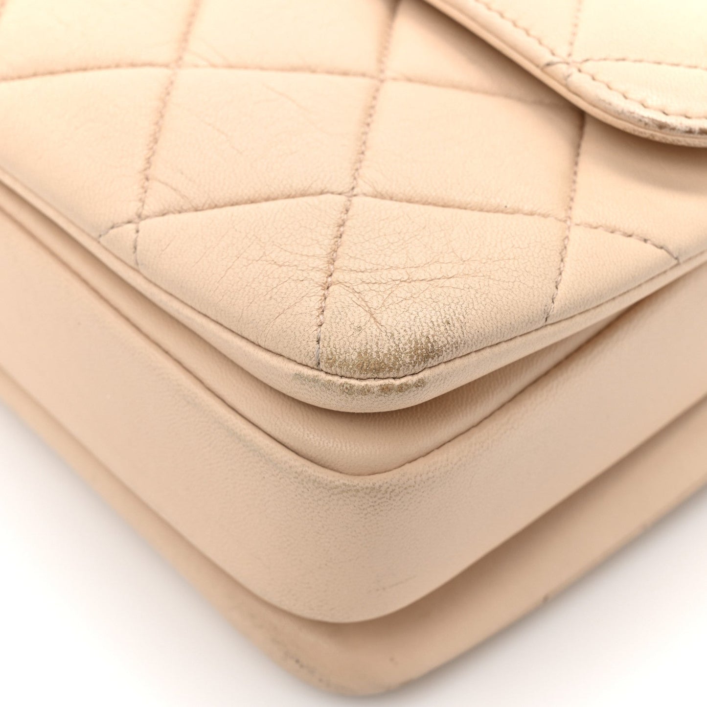 Lambskin Quilted Small Trendy CC Dual Handle Flap Bag Beige