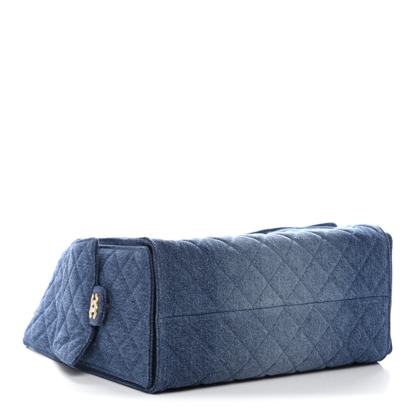 Washed Denim Quilted Medium Chanel 25 Handbag Blue