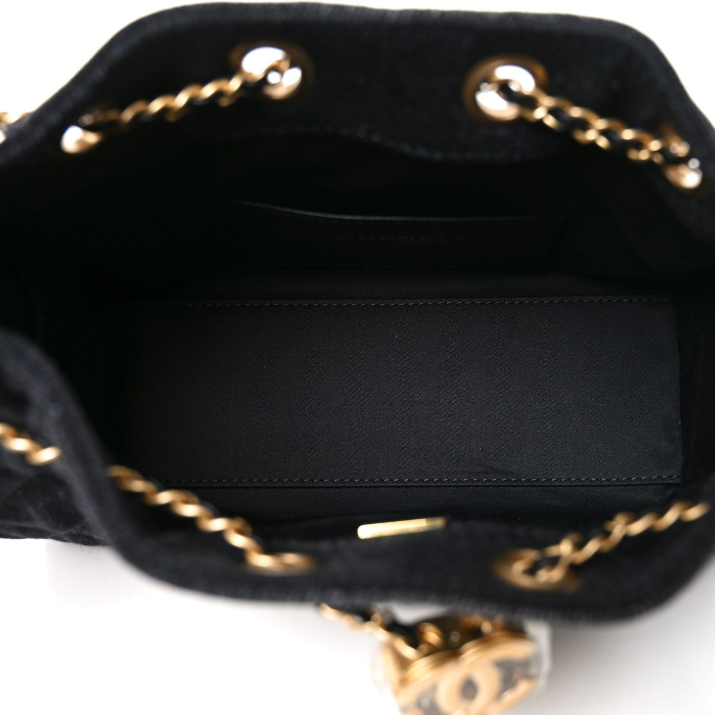 Washed Denim Quilted Mini Chanel 25 Handbag Black