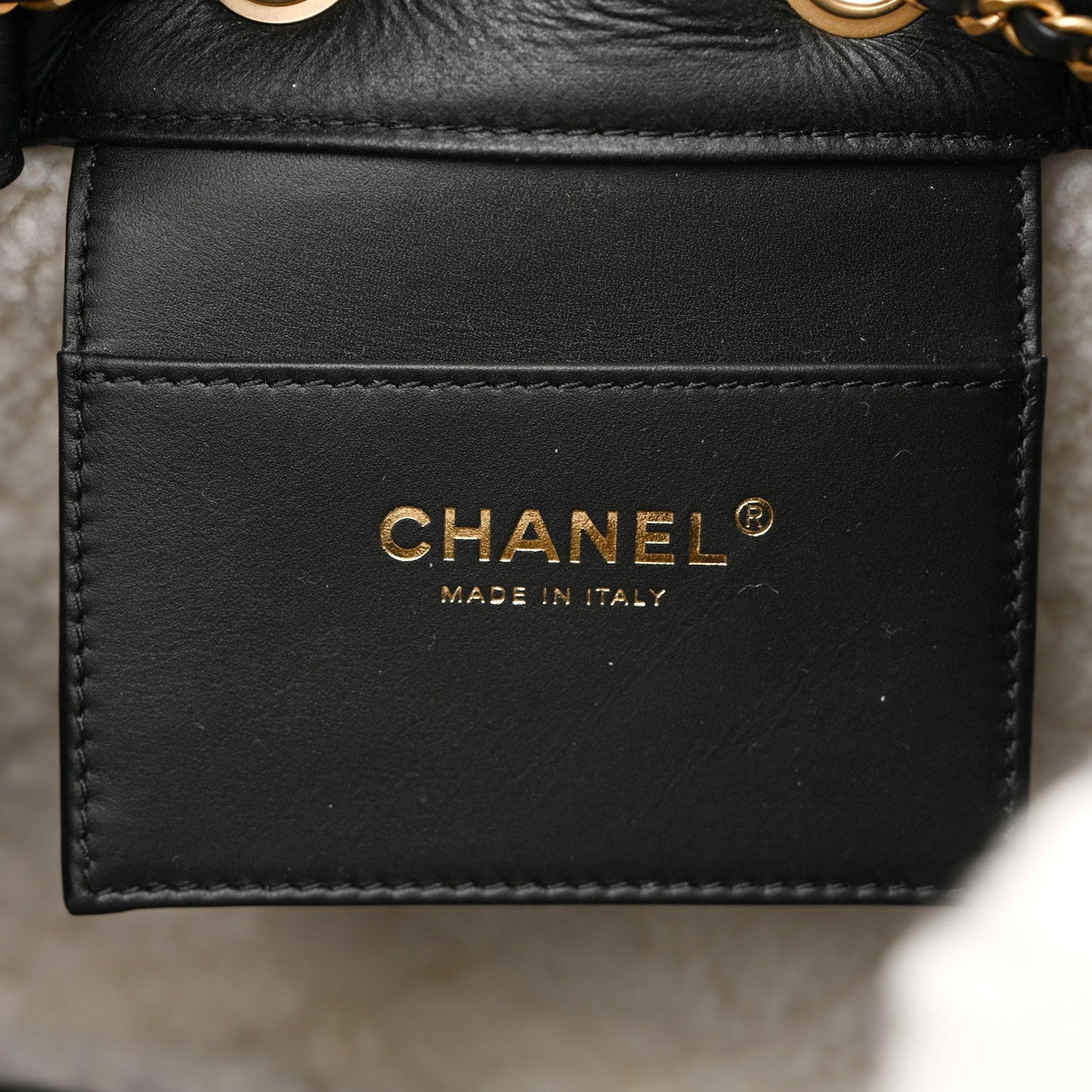 Crumpled Sheepskin Shearling Quilted Small Chanel 25 Handbag Black White