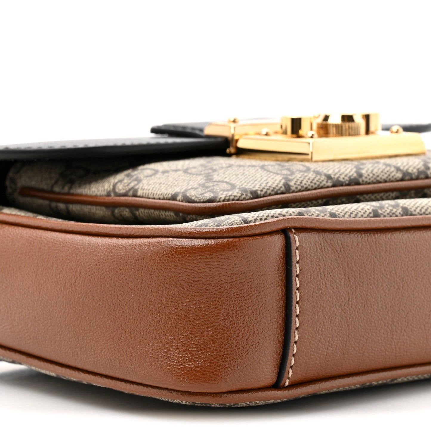 GG Supreme Monogram New Sakai Lux Calfskin Mini Padlock Flap Pocket Shoulder Bag Beige Ebony Black Cuir
