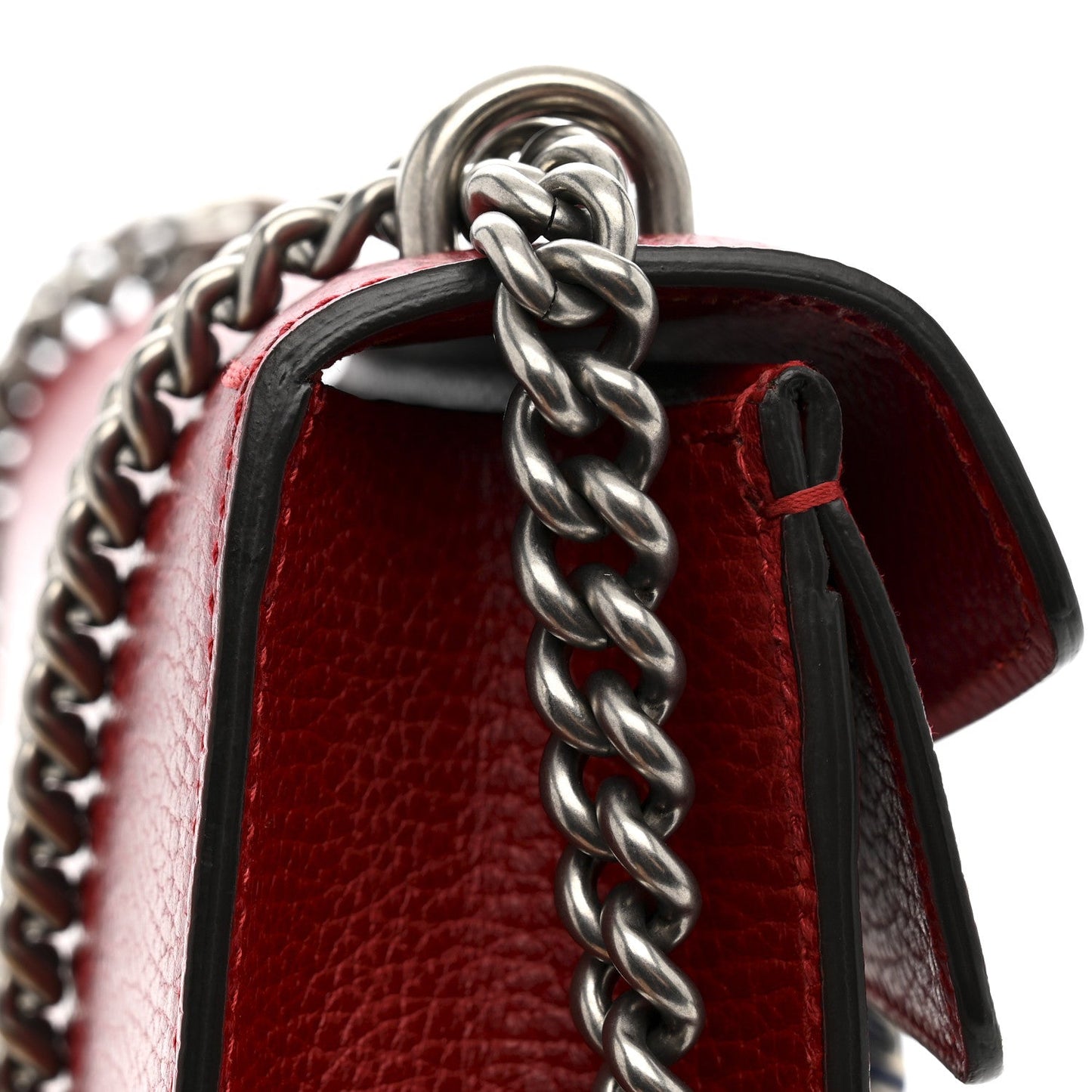 Dollar Calfskin Enamel Dionysus Shoulder Bag Hibiscus Red Electric Blue