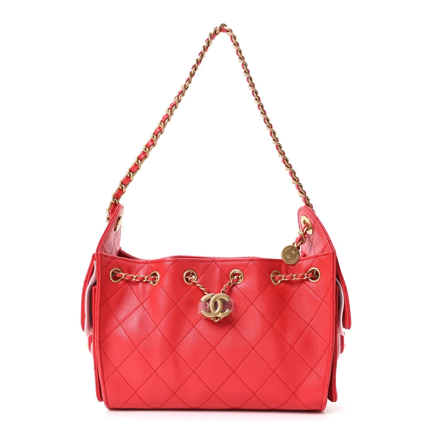 Caviar Quilted Mini Chanel 25 Handbag Dark Red