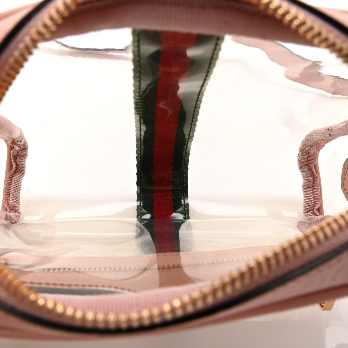 Vinyl Web Mini Ophidia Transparent Shoulder Bag Perfect Pink