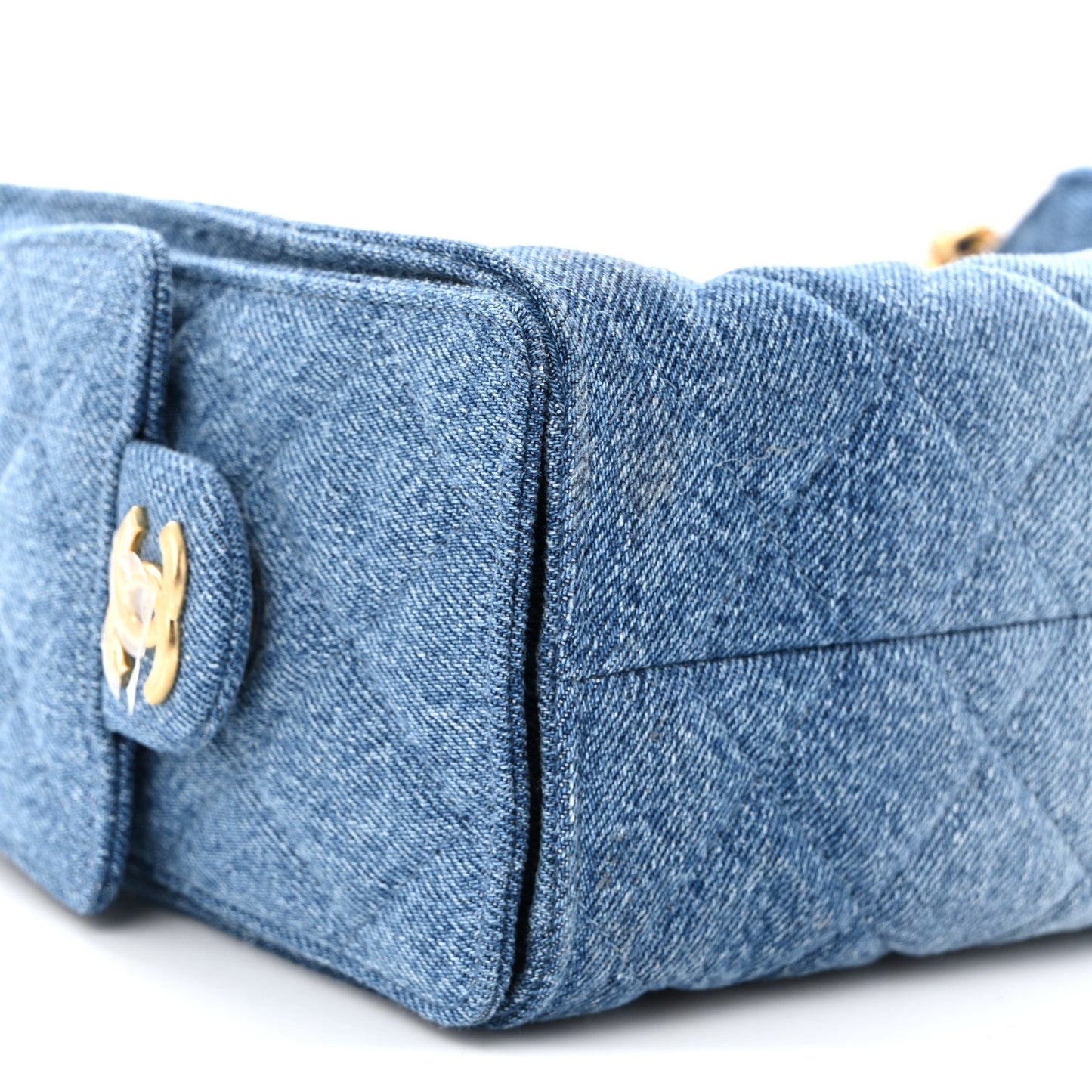 Washed Denim Quilted Mini Chanel 25 Handbag Blue