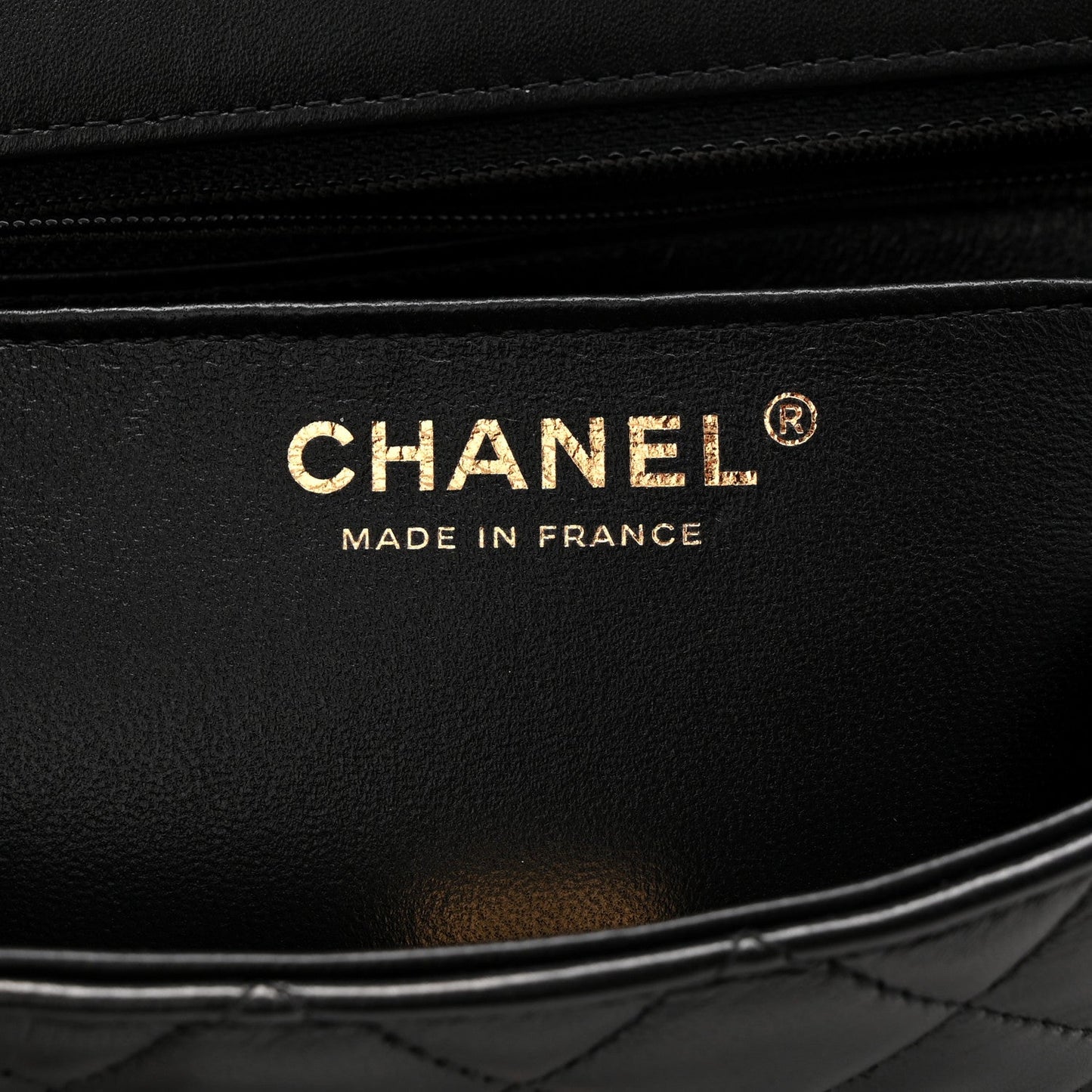 Lambskin Quilted Mini Rectangular Flap Black
