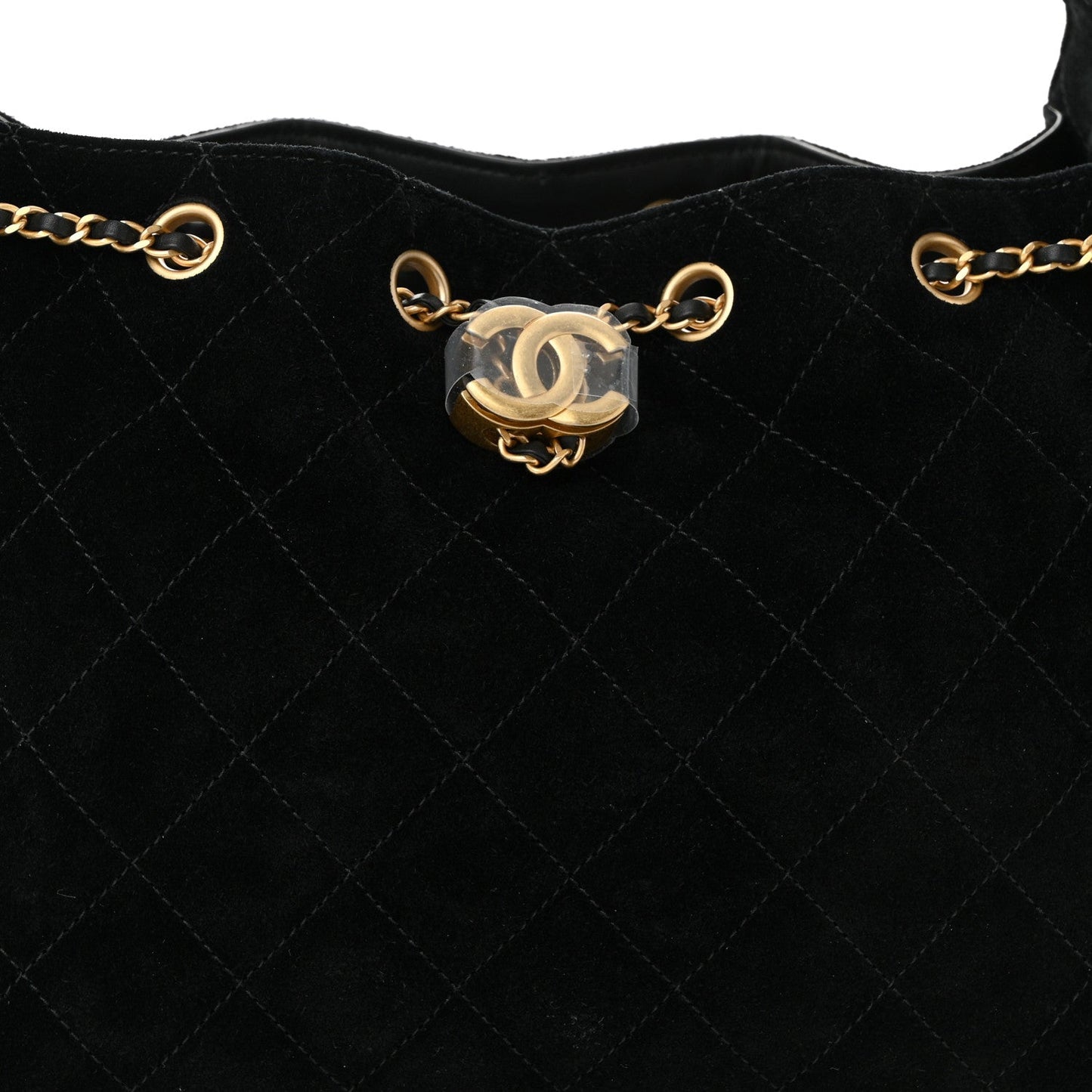 Suede Quilted Small Chanel 25 Handbag Black