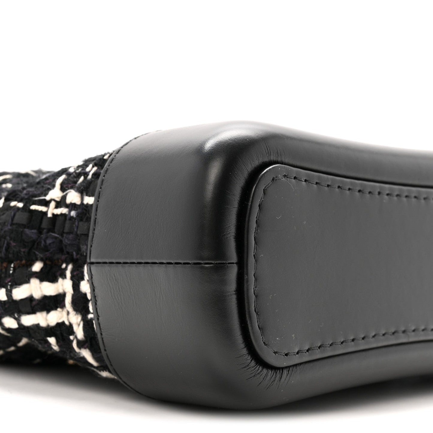 Tweed Calfskin Small Gabrielle Hobo Black White