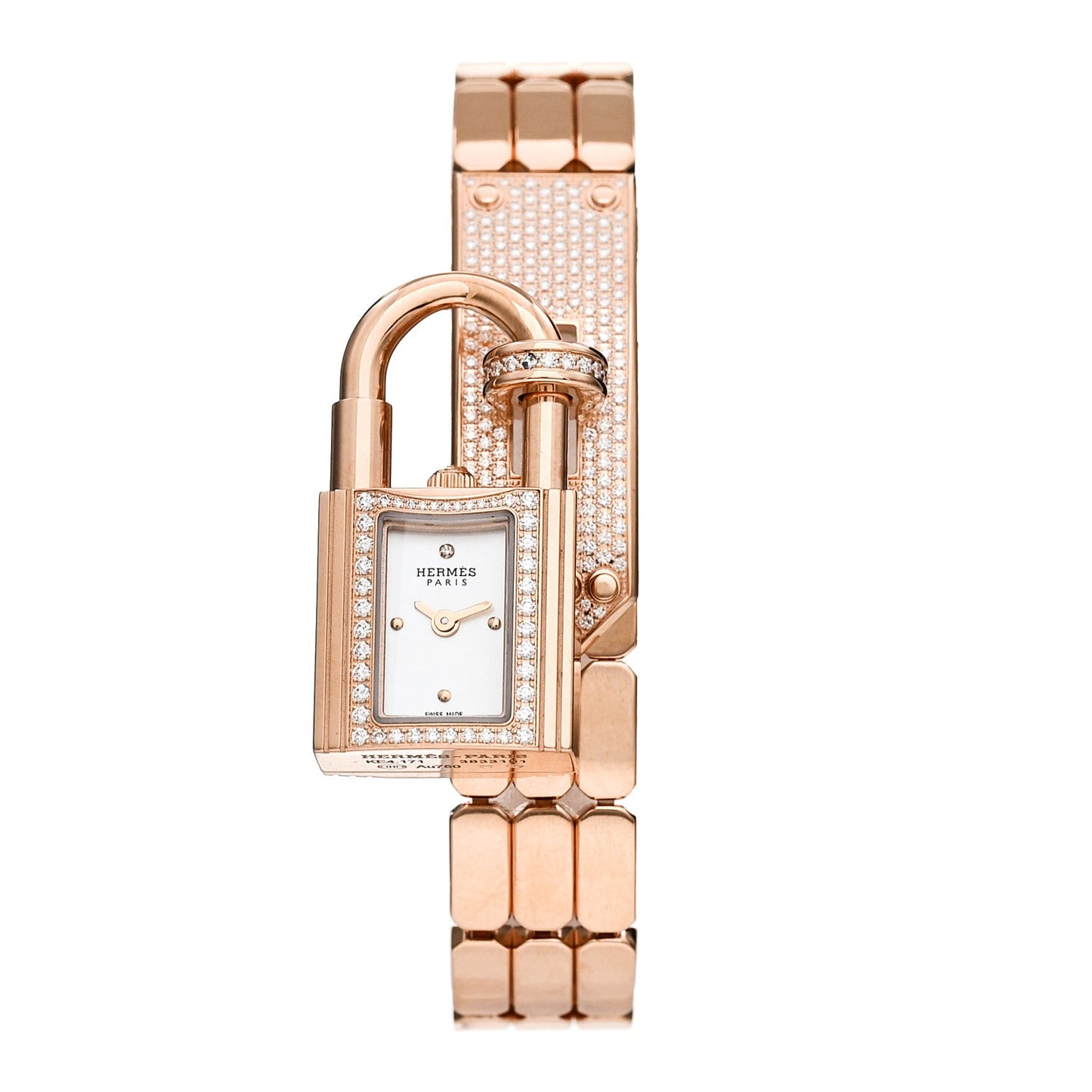 18K Rose Diamond Pave 16mm Kelly Quartz Watch