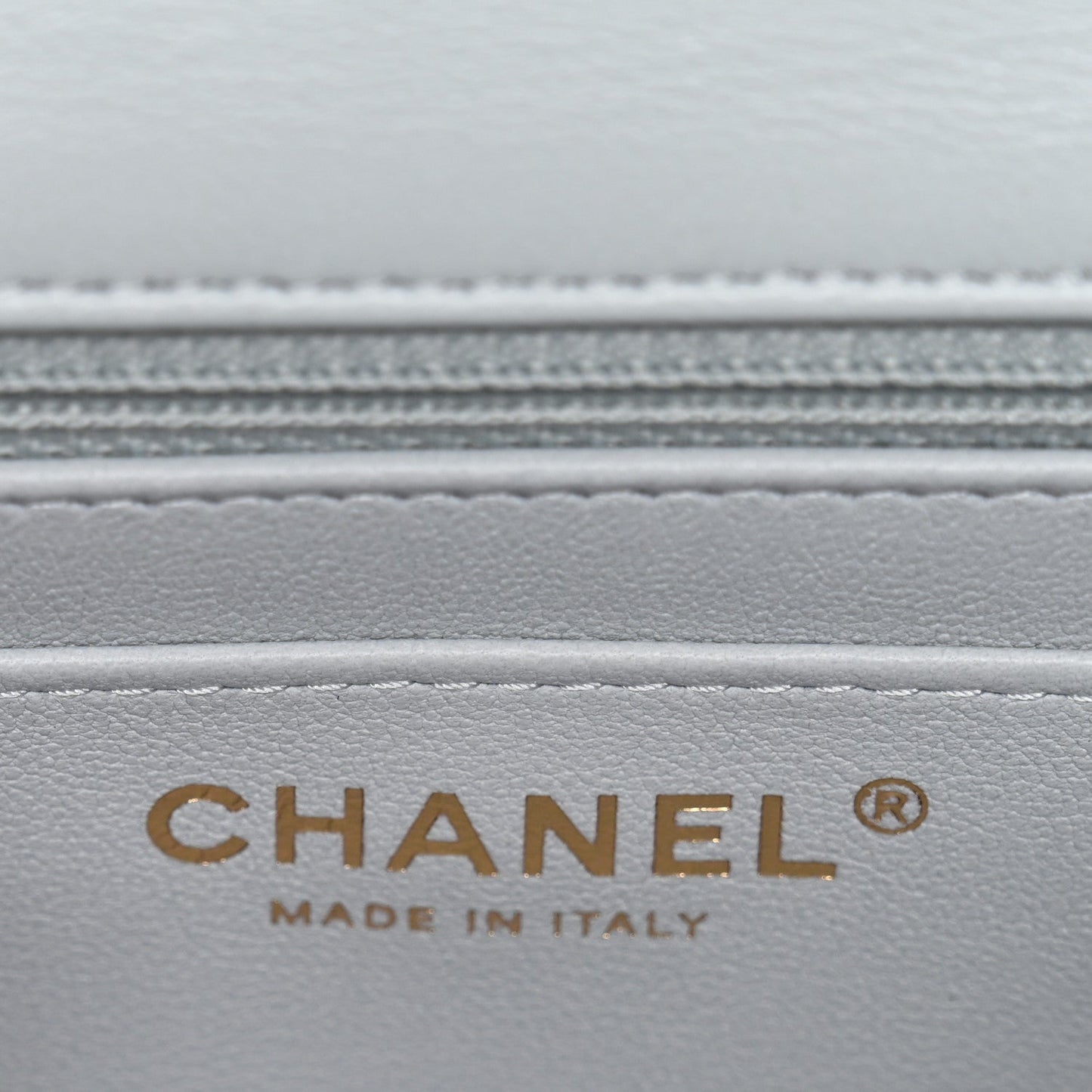 Lambskin Quilted Extra Mini Rectangular Flap Light Blue