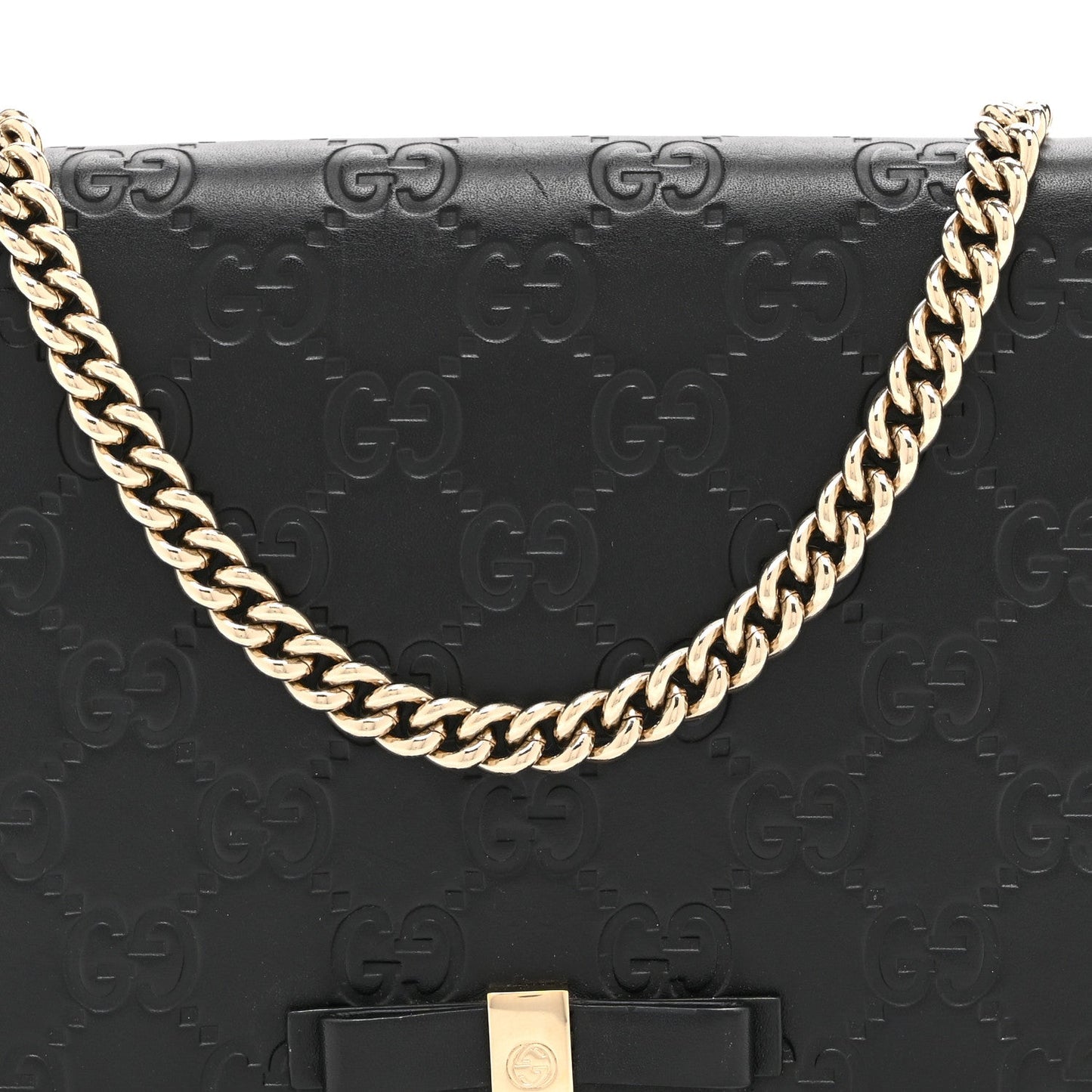 Guccissima Signature Bowy Chain Wallet Black