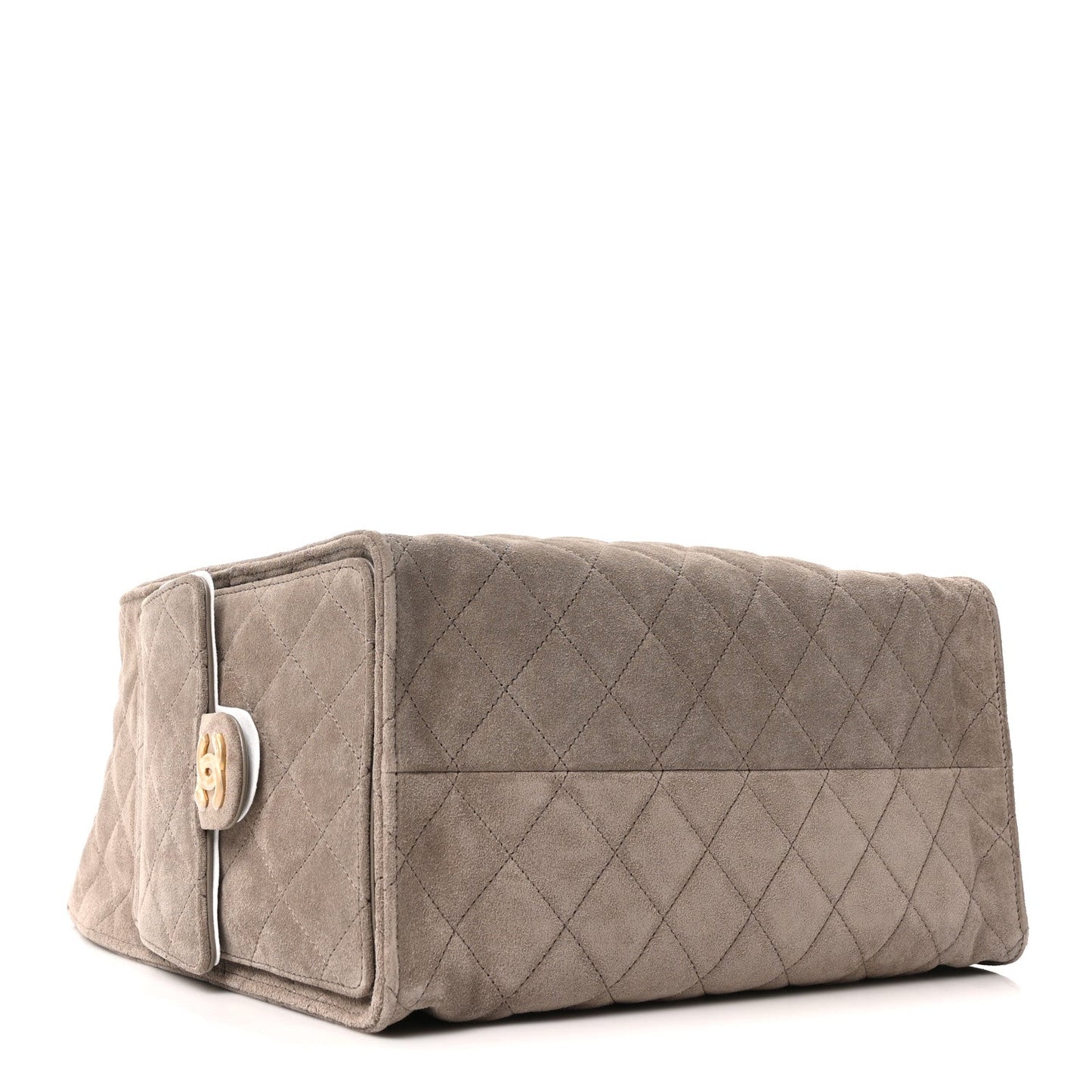 Suede Quilted Medium Chanel 25 Handbag Dark Grey