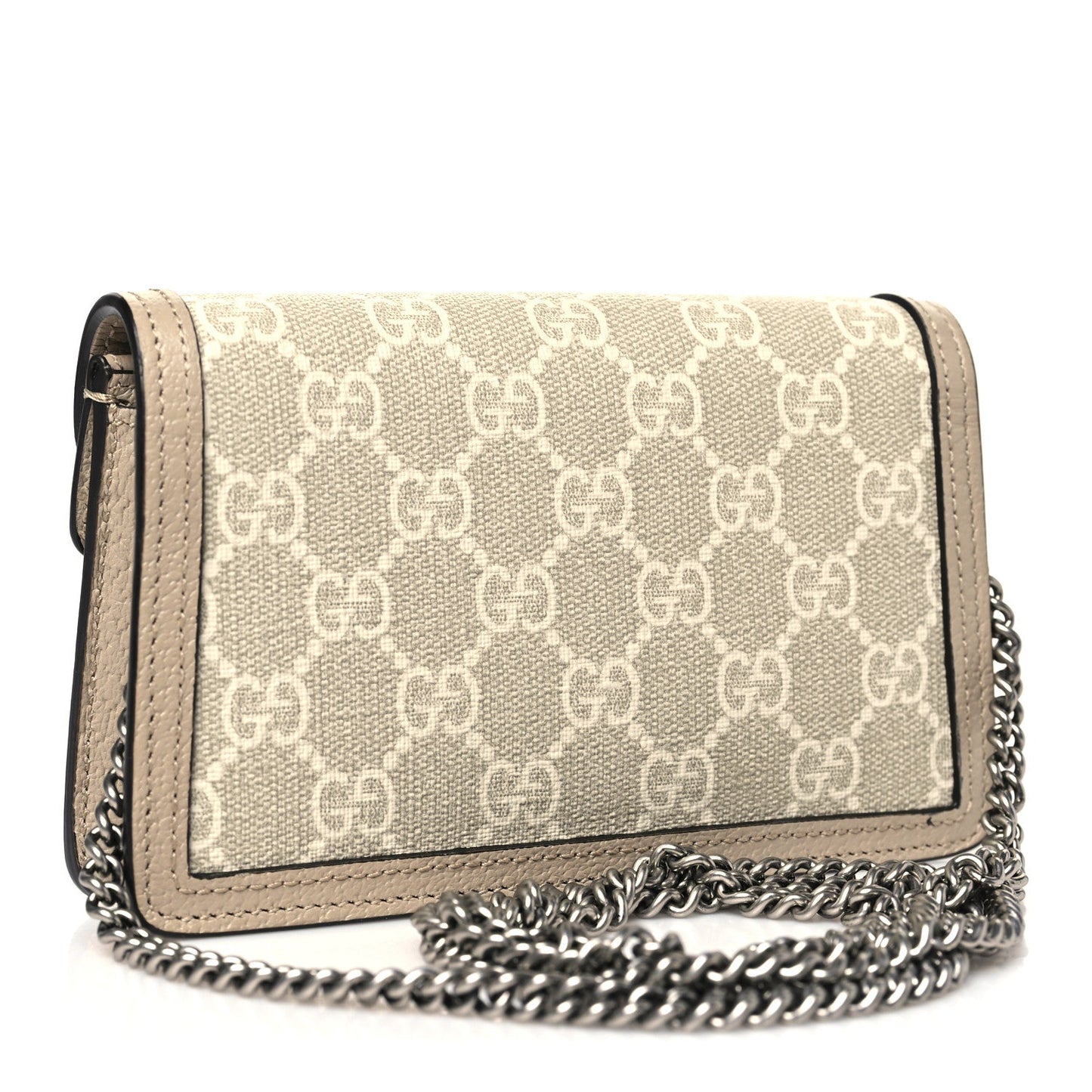 GG Supreme Monogram Textured Dollar Calfskin Super Mini Dionysus Shoulder Bag Beige Mystic White Oatmeal