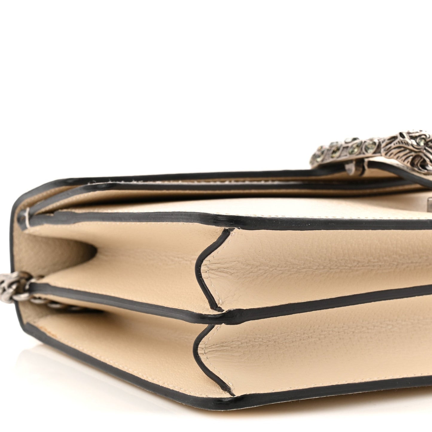 Textured Calfskin Crystal Small Dionysus Shoulder Bag Mystic White