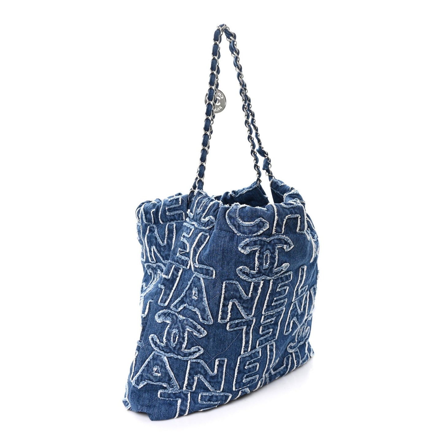 Denim Patchwork Logo Chanel 22 Blue