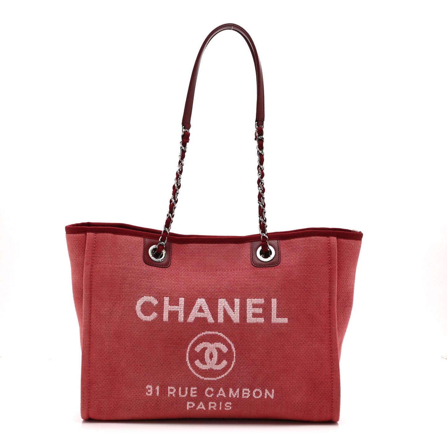 Canvas Small Deauville Tote Red