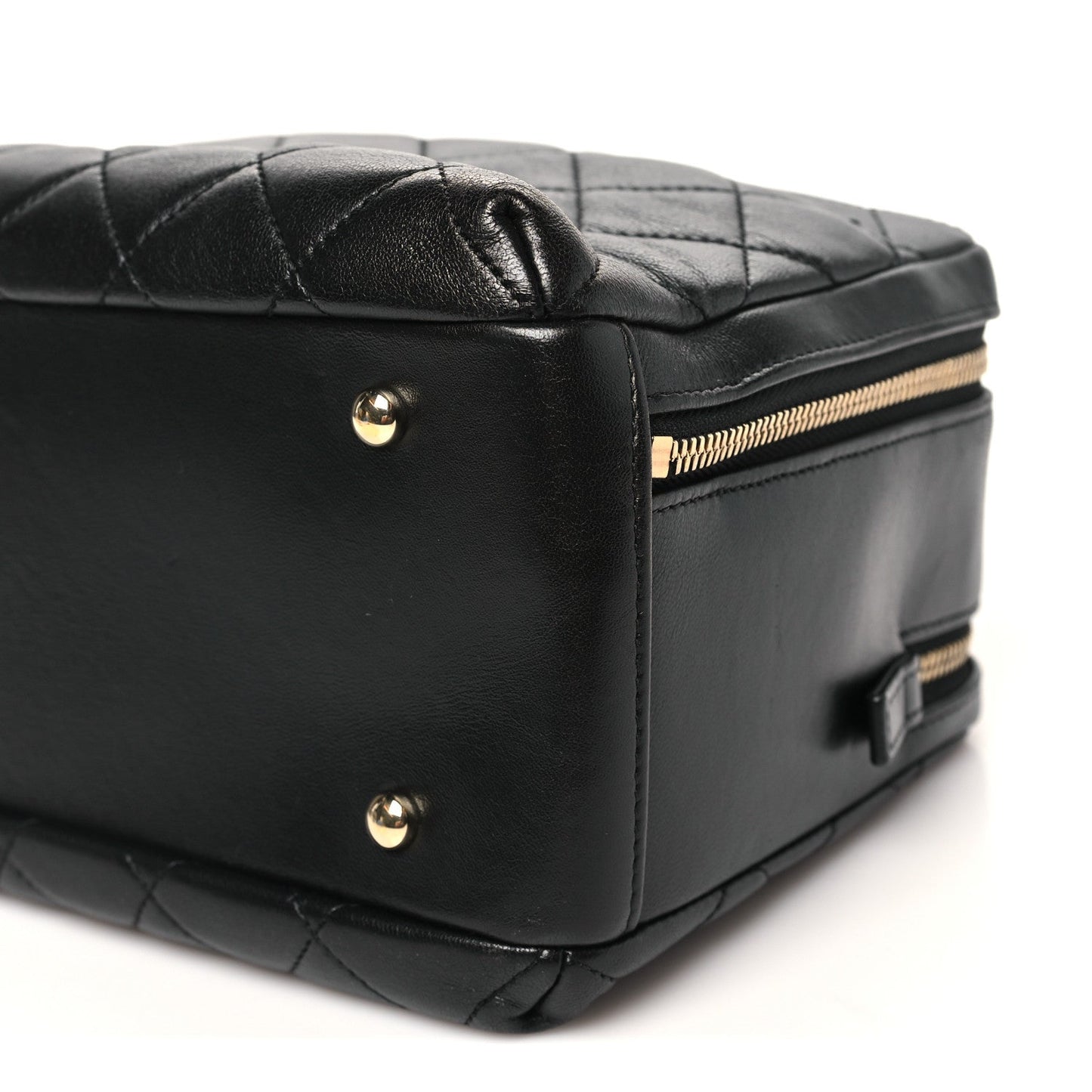 Lambskin Quilted Medium Trendy CC Bowling Bag Black