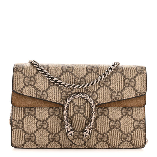 GG Supreme Monogram Super Mini Dionysus Shoulder Bag Taupe