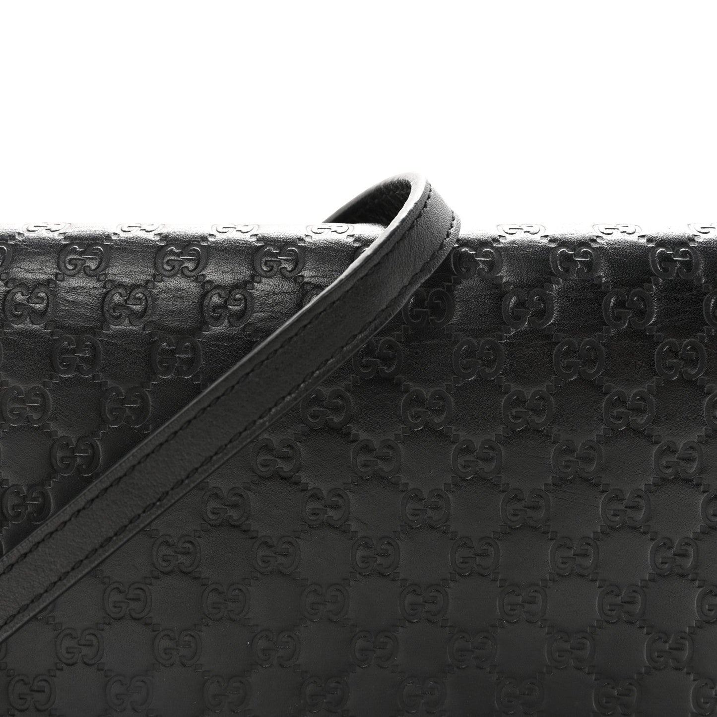 Microguccissima Crossbody Wallet Black