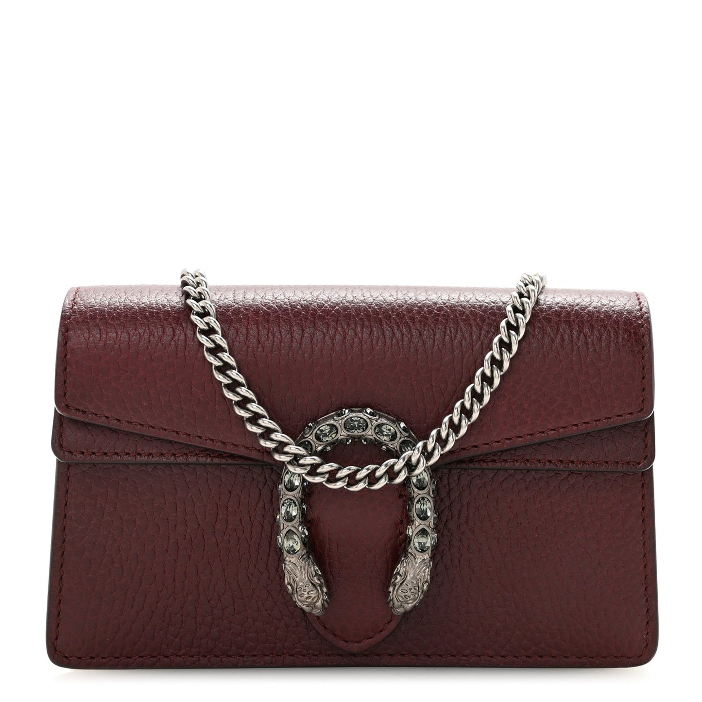 Dollar Calfskin Crystal Super Mini Dionysus Shoulder Bag Vintage Bordeaux Black Diamond