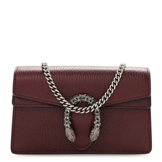 Dollar Calfskin Crystal Super Mini Dionysus Shoulder Bag Vintage Bordeaux Black Diamond