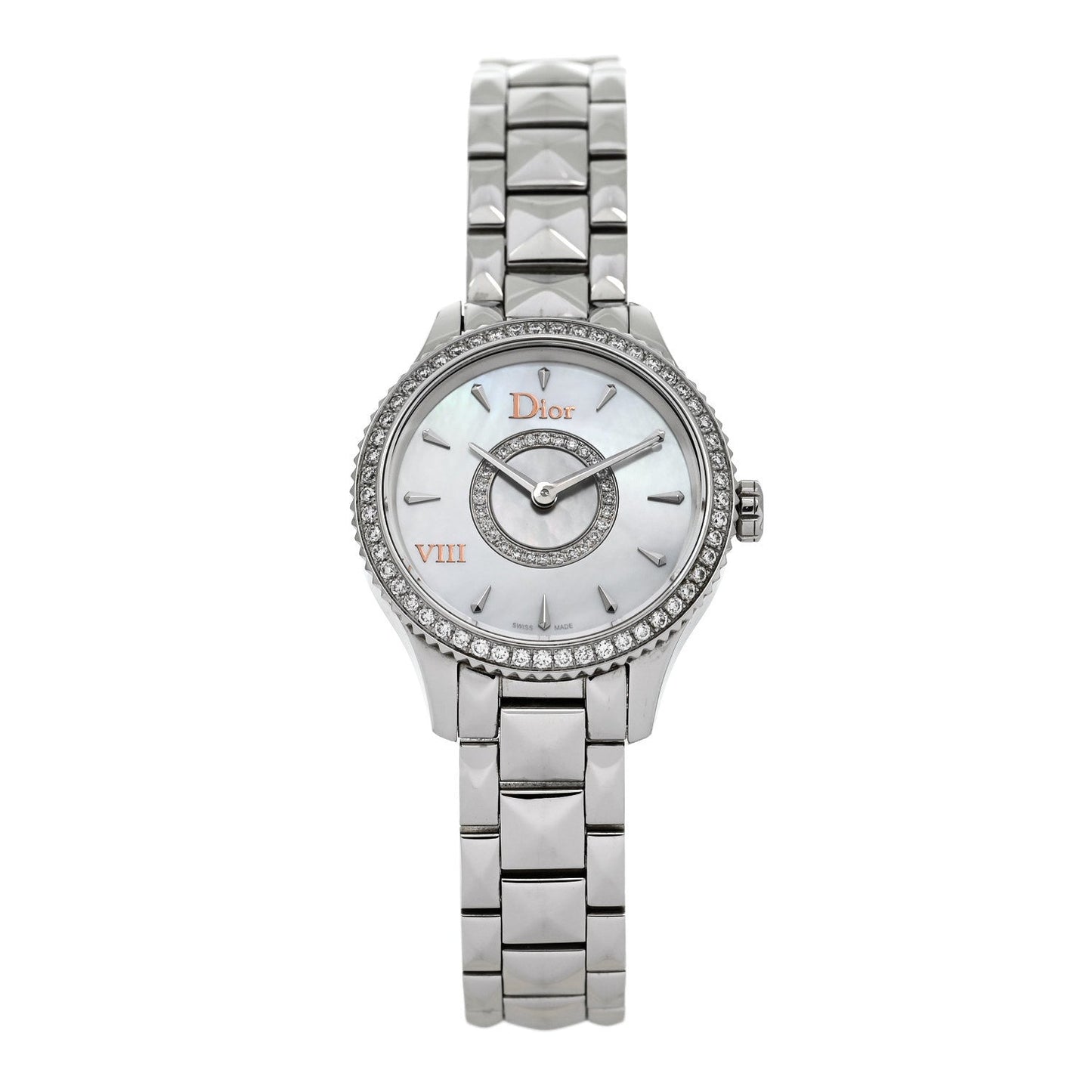 Stainless Steel Diamond Bezel 25mm Dior VIII Montaigne Quartz Watch