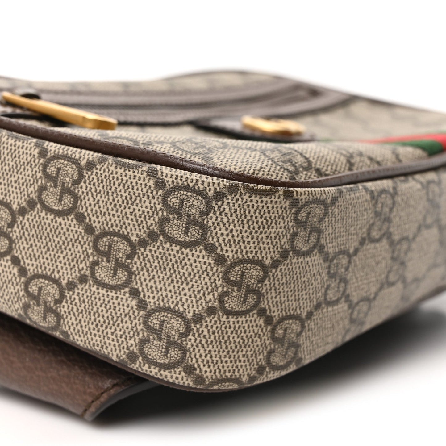 Soft GG Supreme Monogram Medium Ophidia Belt Bag Dark Brown