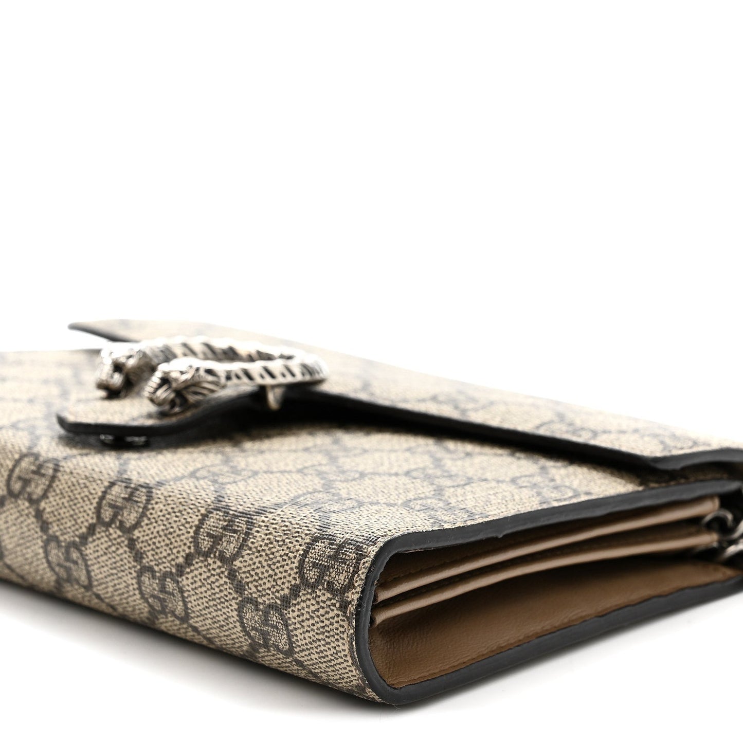GG Supreme Monogram Mini Dionysus Chain Wallet Beige Taupe