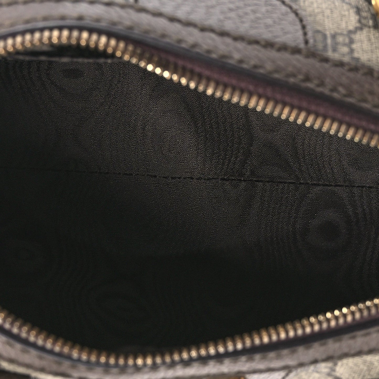 X BALENCIAGA BB Supreme Monogram Web Small Ophidia Boston Bag Beige New Acero