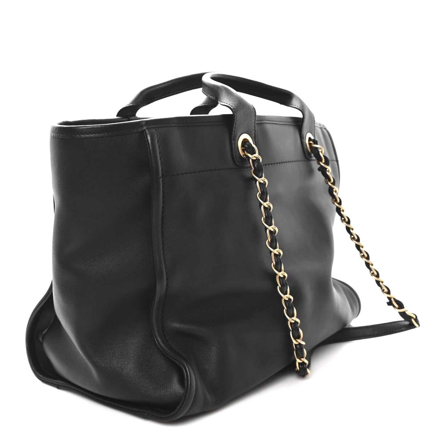 Calfskin Medium Deauville Tote Black Multicolor