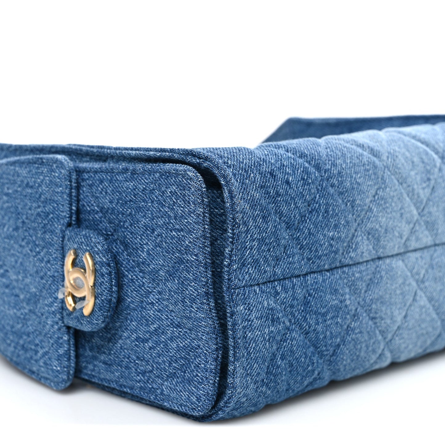 Washed Denim Quilted Mini Chanel 25 Handbag Blue