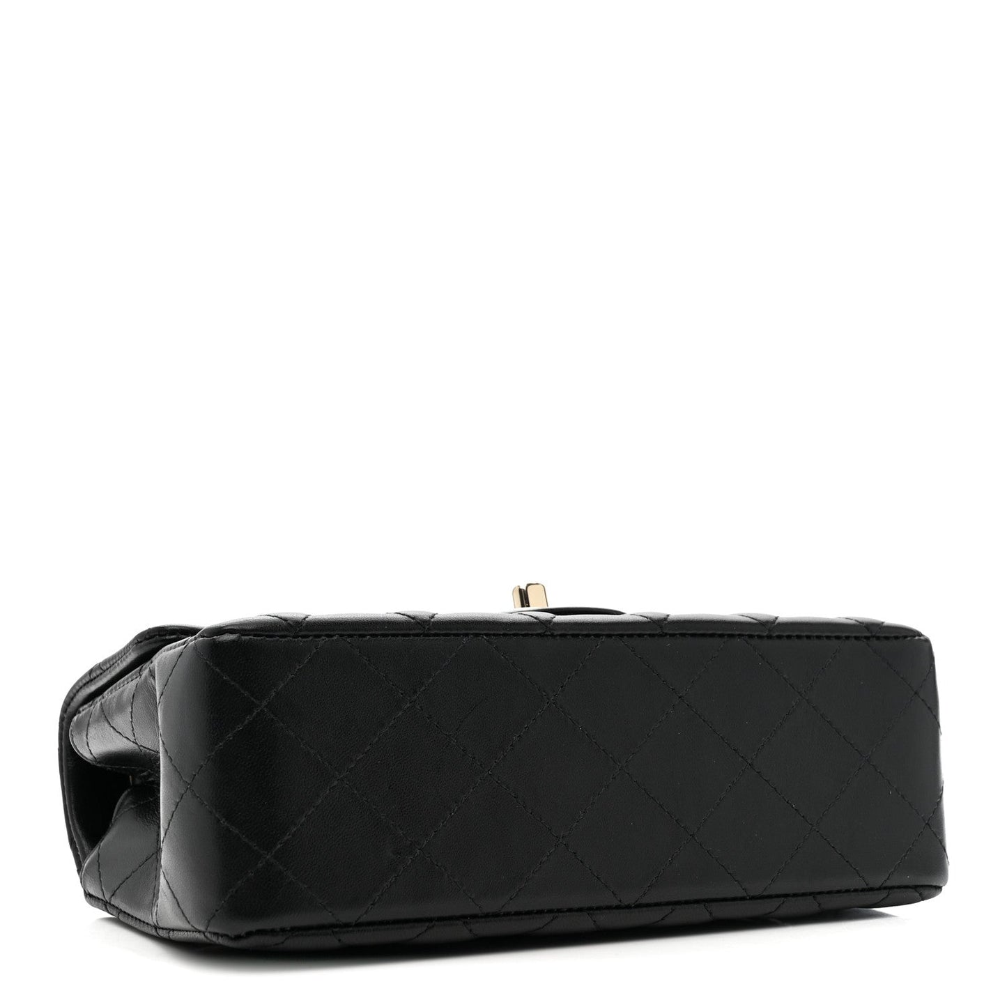 Lambskin Quilted Mini Rectangular Flap Black