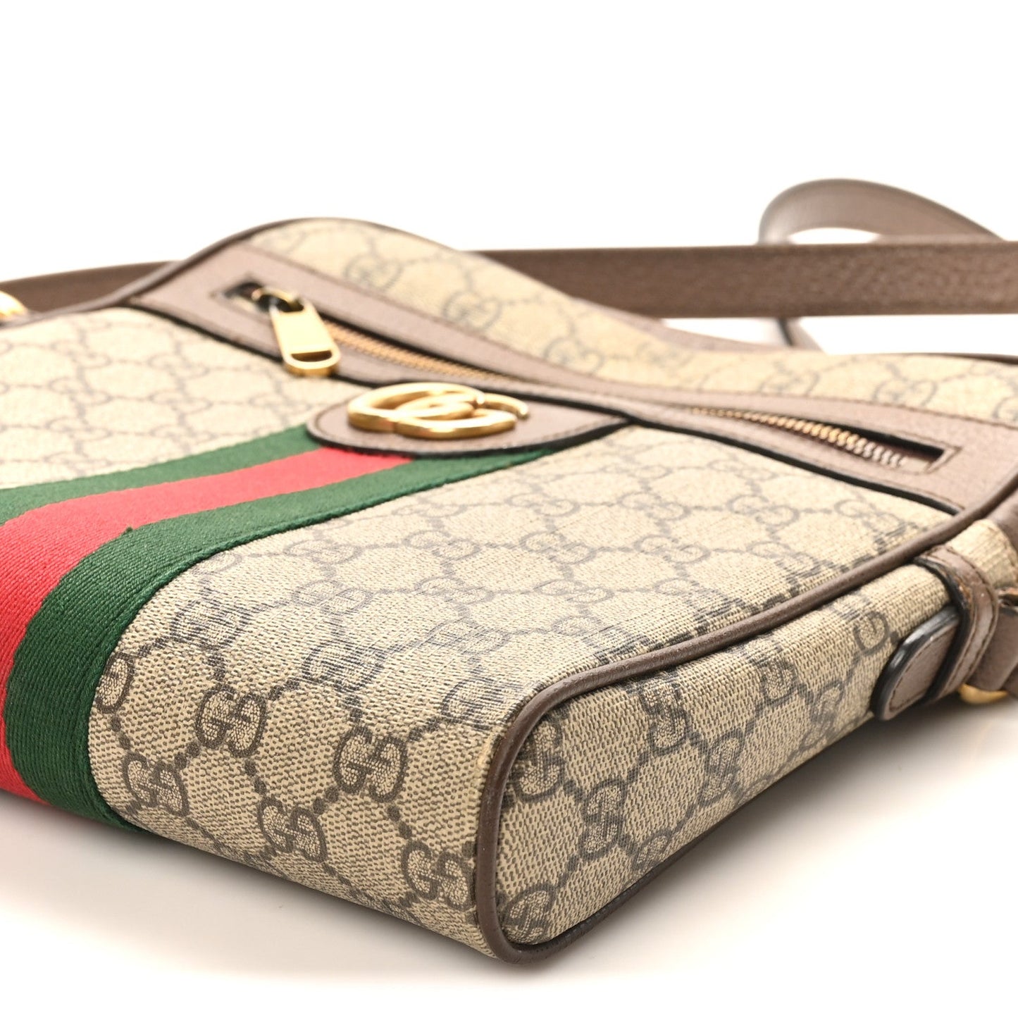 GG Supreme Monogram Web Small Ophidia Messenger Bag Brown