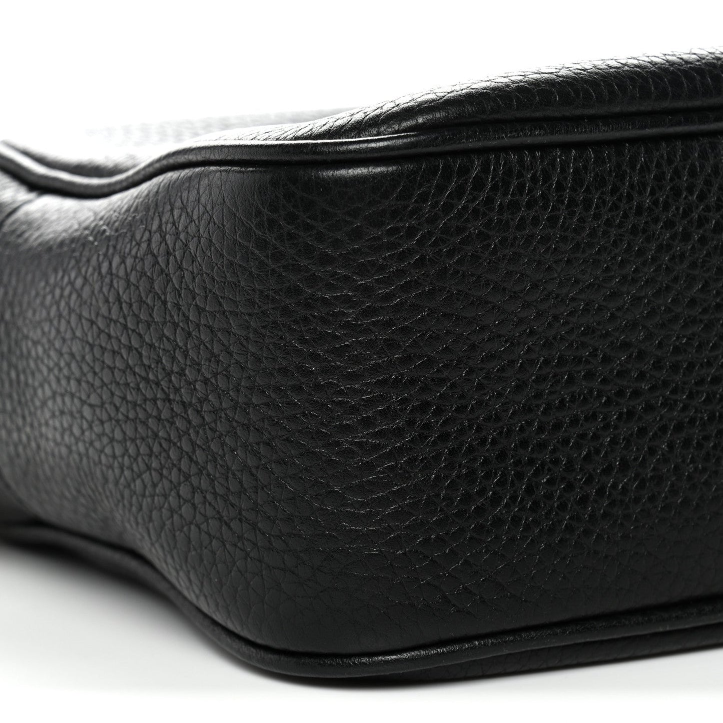 Pebbled Calfskin Small Soho Disco Bag Black