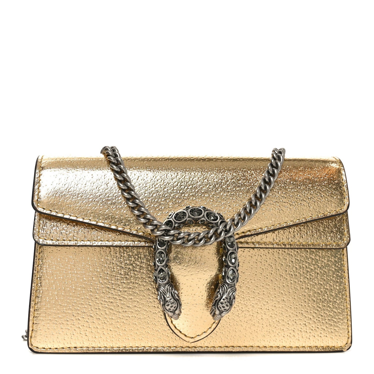 Metallic Calfskin Super Mini Dionysus Shoulder Bag Gold