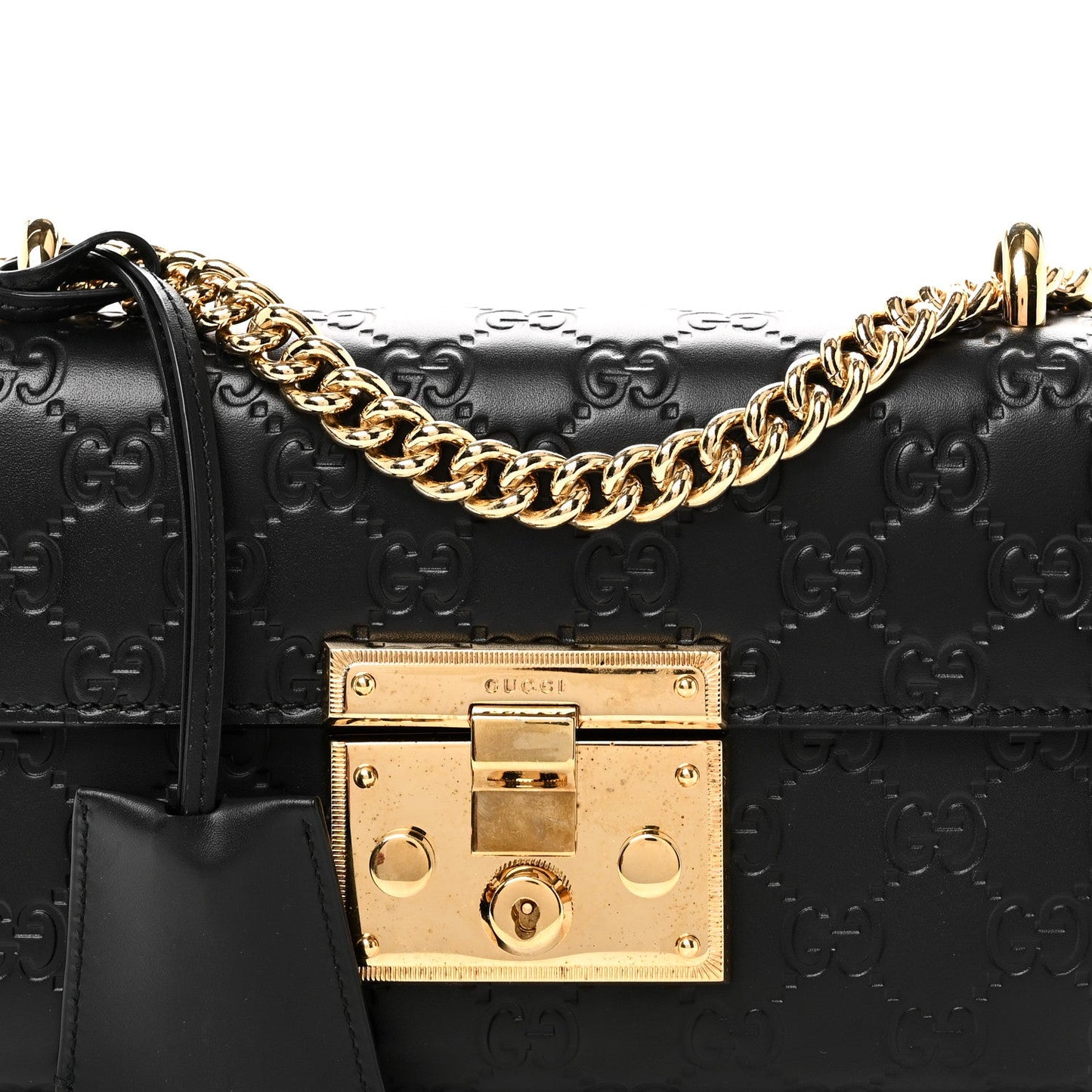 Guccissima Small Padlock Shoulder Bag Black