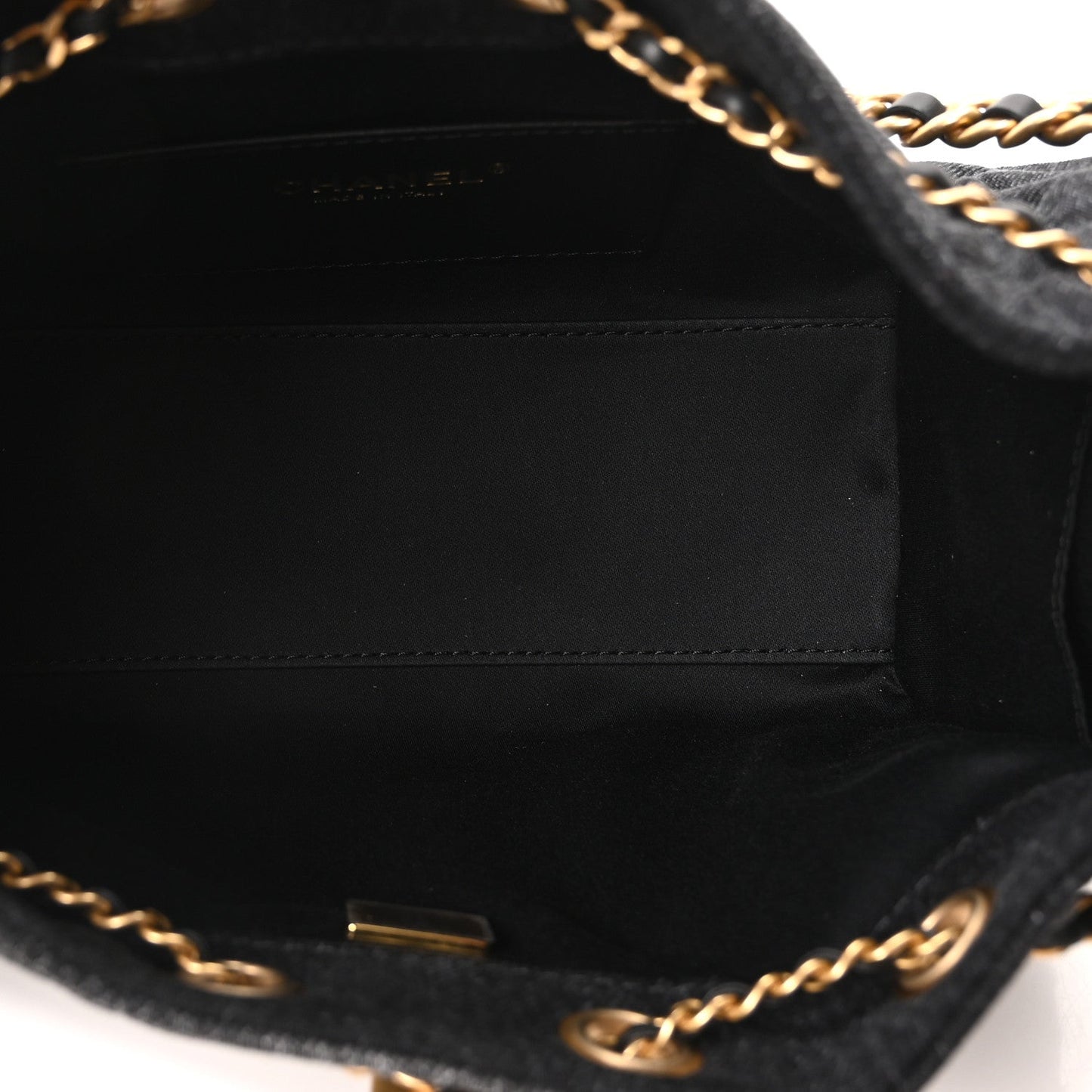 Washed Denim Quilted Mini Chanel 25 Handbag Black