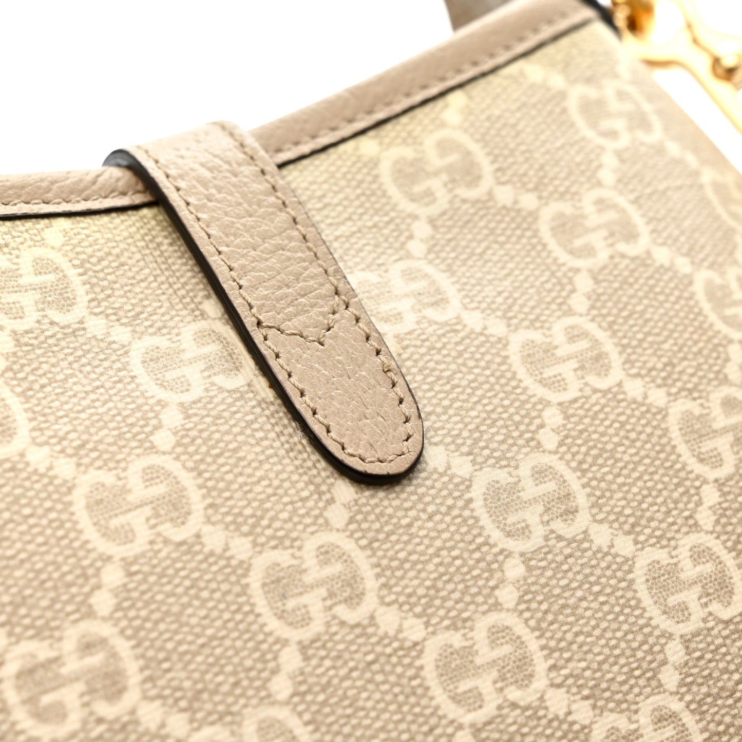 GG Supreme Monogram Textured Dollar Calfskin Mini Jackie 1961 Hobo Beige Mystic White Oatmeal