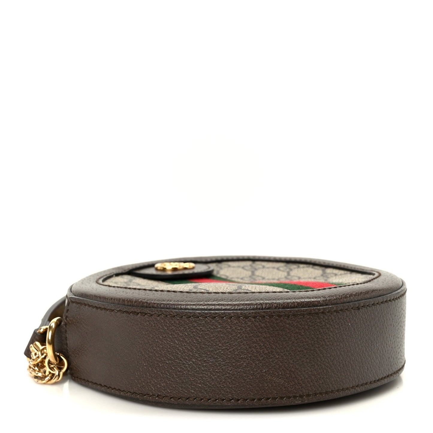 GG Supreme Monogram Web Mini Ophidia Round Shoulder Bag Brown