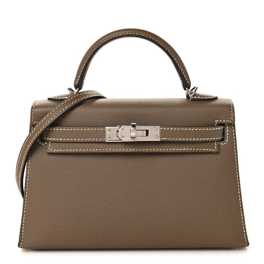 Epsom Mini Kelly Sellier 20 Etoupe