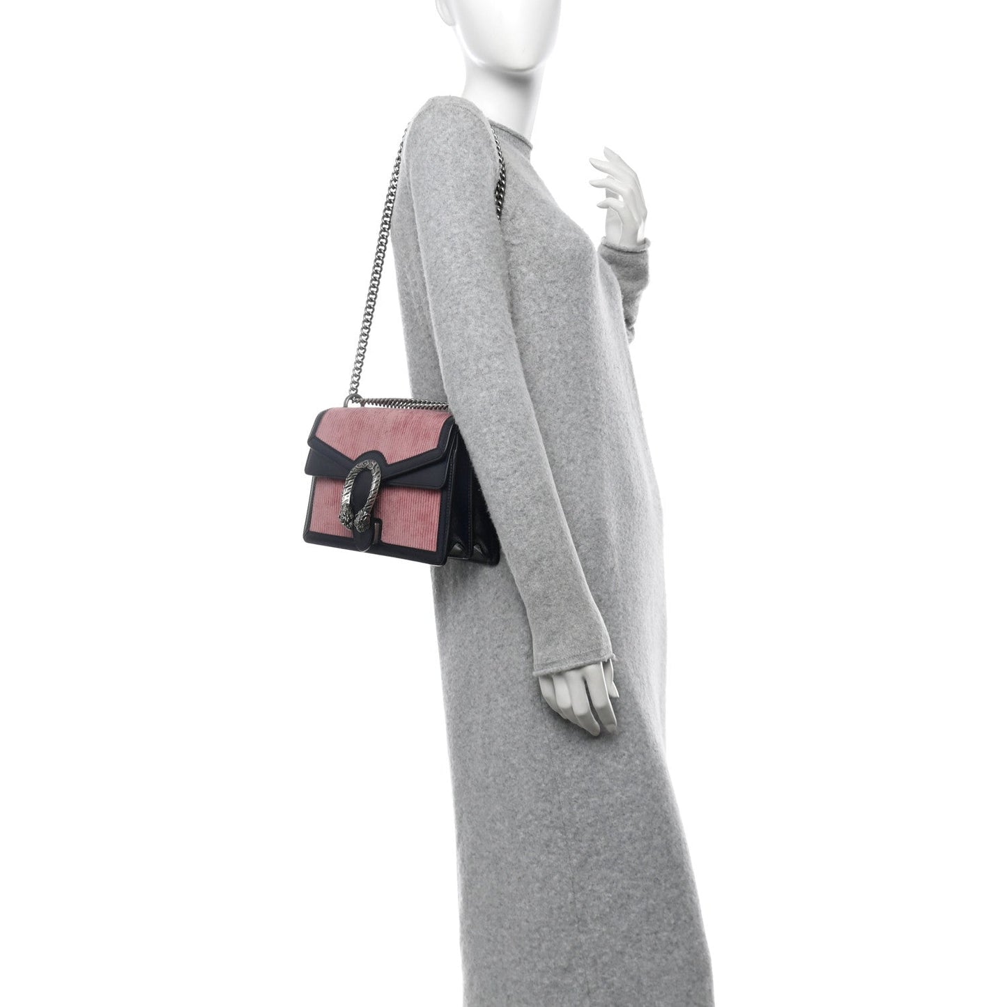 Lanzo Stretch Cord Azalea Calfskin Small Dionysus Shoulder Bag Pink Blue