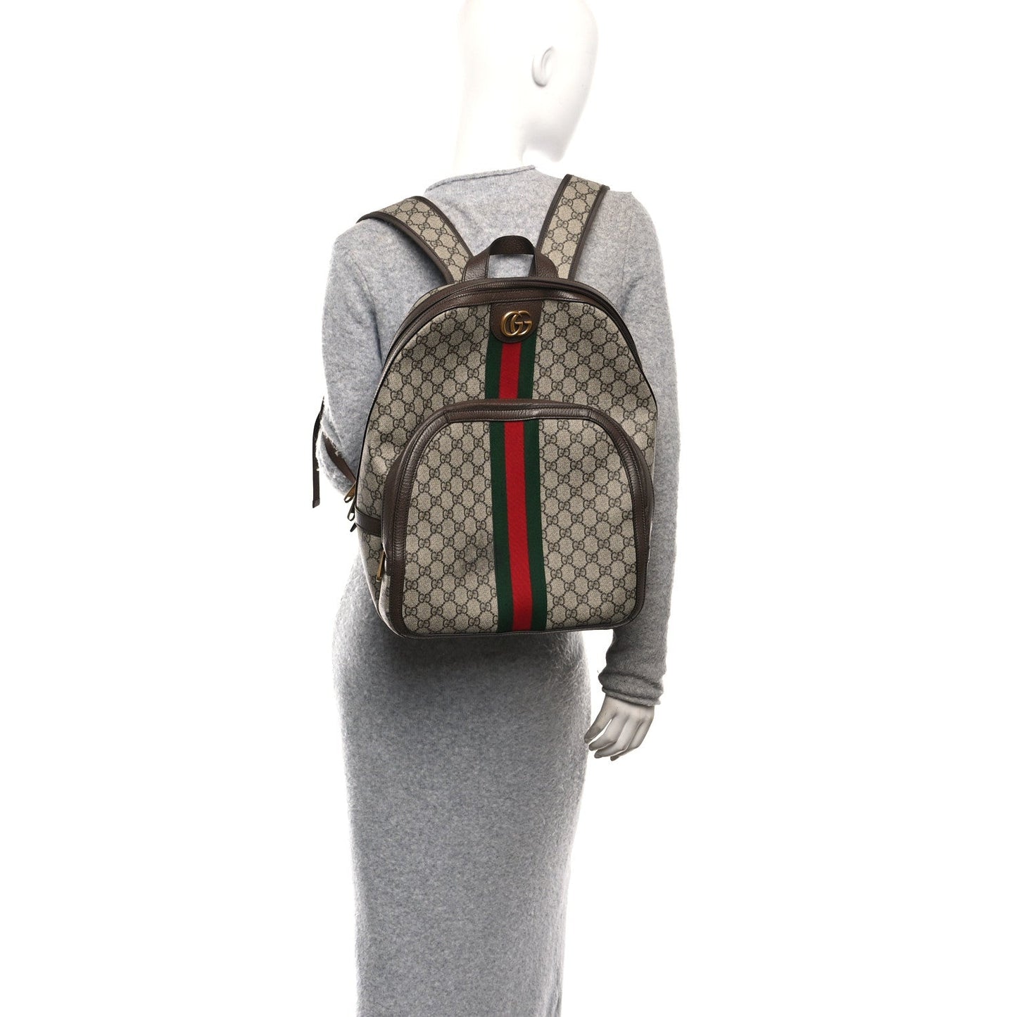 GG Supreme Monogram Medium Ophidia Day Backpack Beige Ebony New Acero